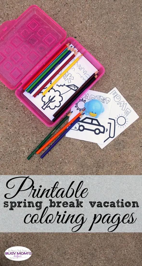Printable spring break vacation coloring pages | One Mama's Daily Drama for Busy Mom's Helper