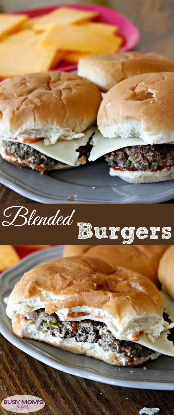 Blended Burgers / a delicious beef pattie blended with flavorful mushrooms and other veggies makes for the perfect Hamburger (or Cheeseburger!) / by BusyMomsHelper.com #ad #Blenditarian #CG