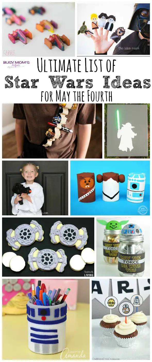 Ultimate List of Star Wars Ideas for May the Fourth / Roundup by BusyMomsHelper.com / Great Star Wars Crafts / Yummy Star Wars Food / Star Wars Printables / May the Force Be With You!