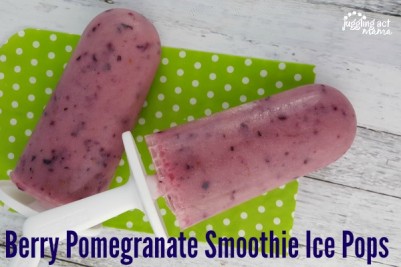 Berry Pomegranate Smoothie Ice Pops via Juggling Act Mama
