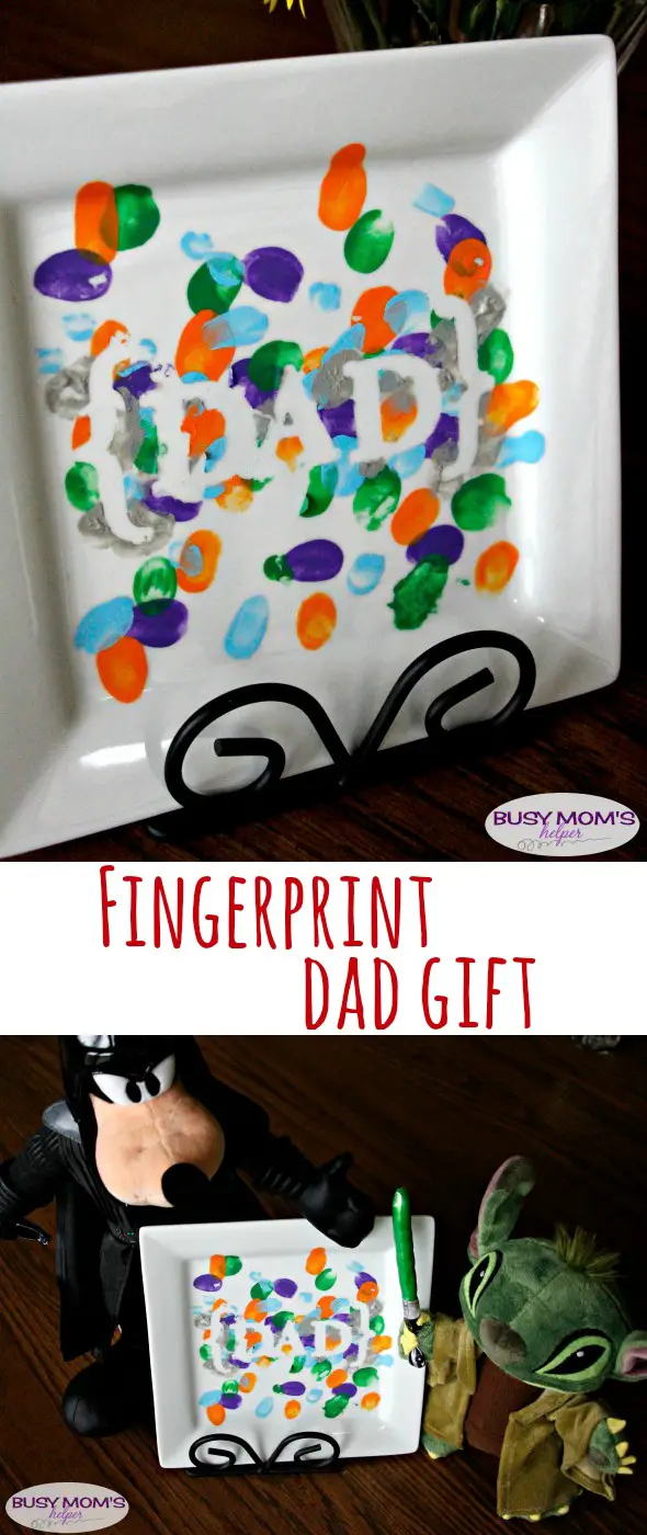 Fingerprint Dad Gift / by BusyMomsHelper.com for Craft Lightning / Easy crafts / DIY Gift Idea for Father's Day