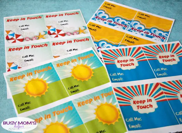 Summer Break 'Keep in Touch' Printables for School Kids / by BusyMomsHelper.com / Make it easier for your kids to stay in touch with their friends & plan playdates this summer vacation
