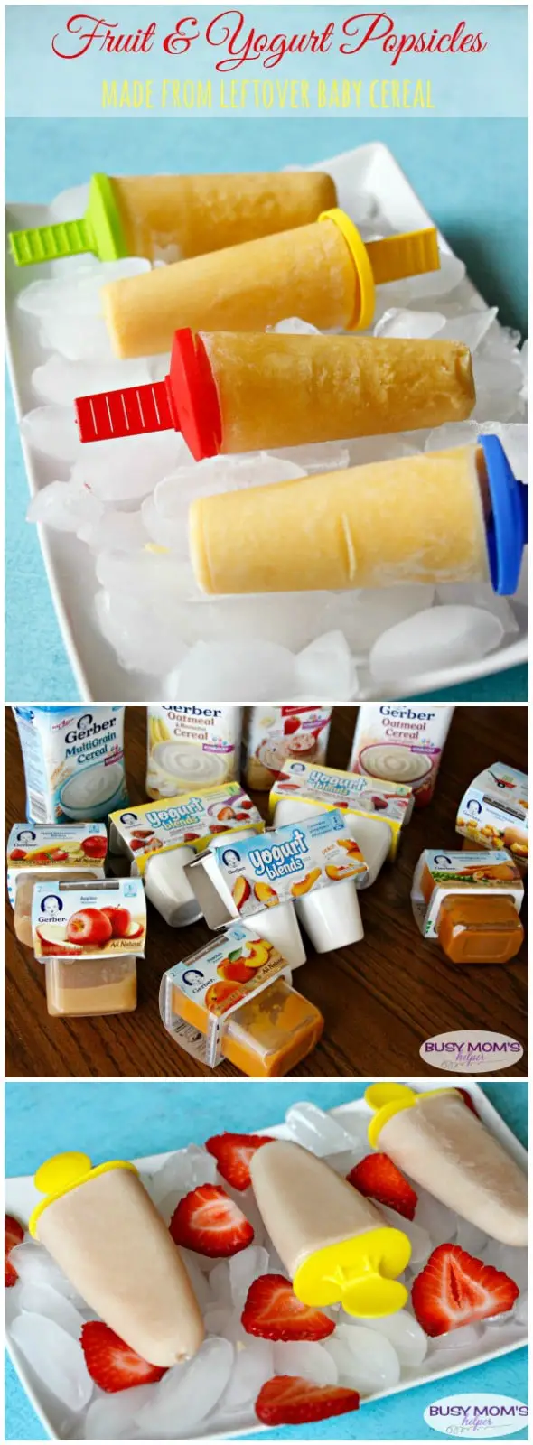 Fruit & Yogurt Homemade Popsicles using Leftover Baby Food ...