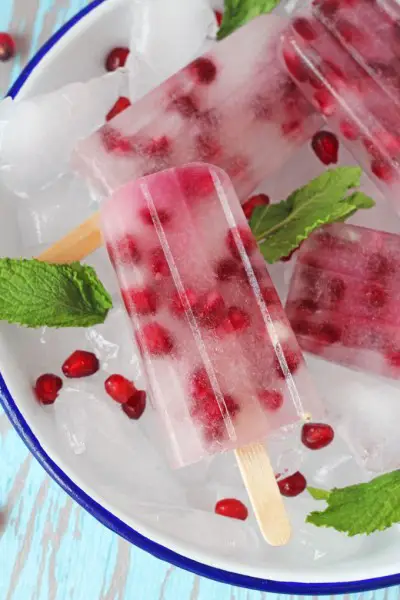 Pomegranate Coconut Water Popsicles 