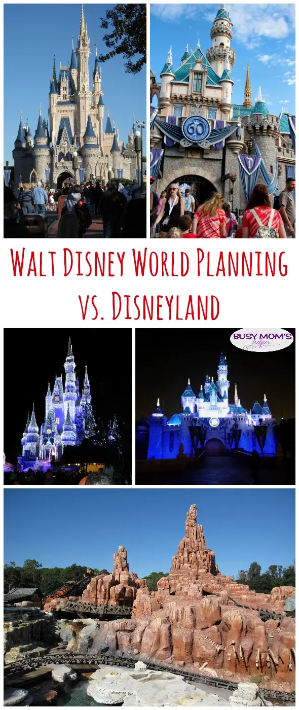 Walt Disney World Planning vs. Disneyland / by BusyMomsHelper.com / How planning a WDW vacation is different than Disneyland planning