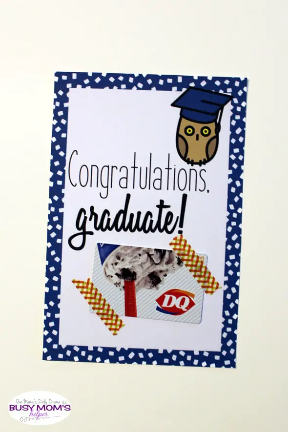 Printable graduation gift card holder | One Mama's Daily Drama for Busy Mom's Helper