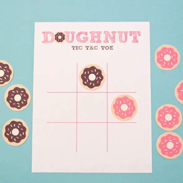 Printable Doughnut Tic Tac Toe Game