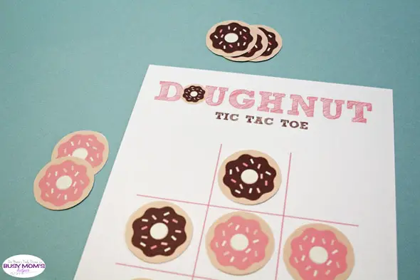 Printable doughnut tic tac toe | One Mama's Daily Drama for Busy Mom's Helper