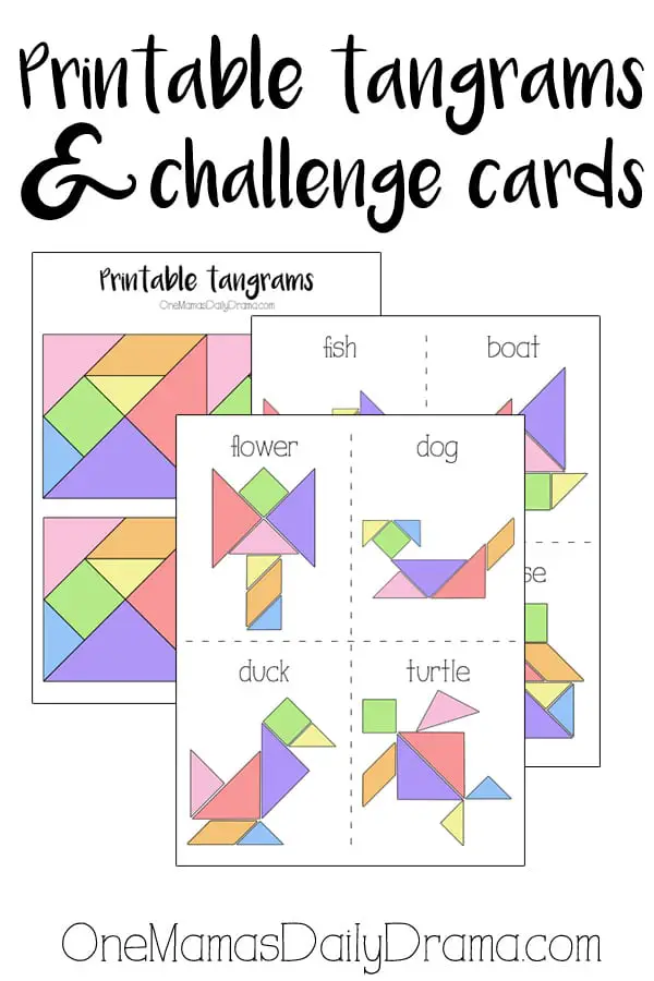 Printable tangrams from OneMamasDailyDrama.com
