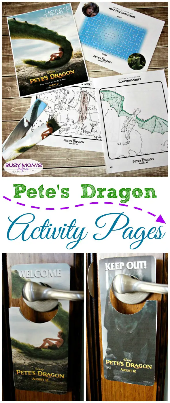 Pete's Dragon Activity Pages Free Printables