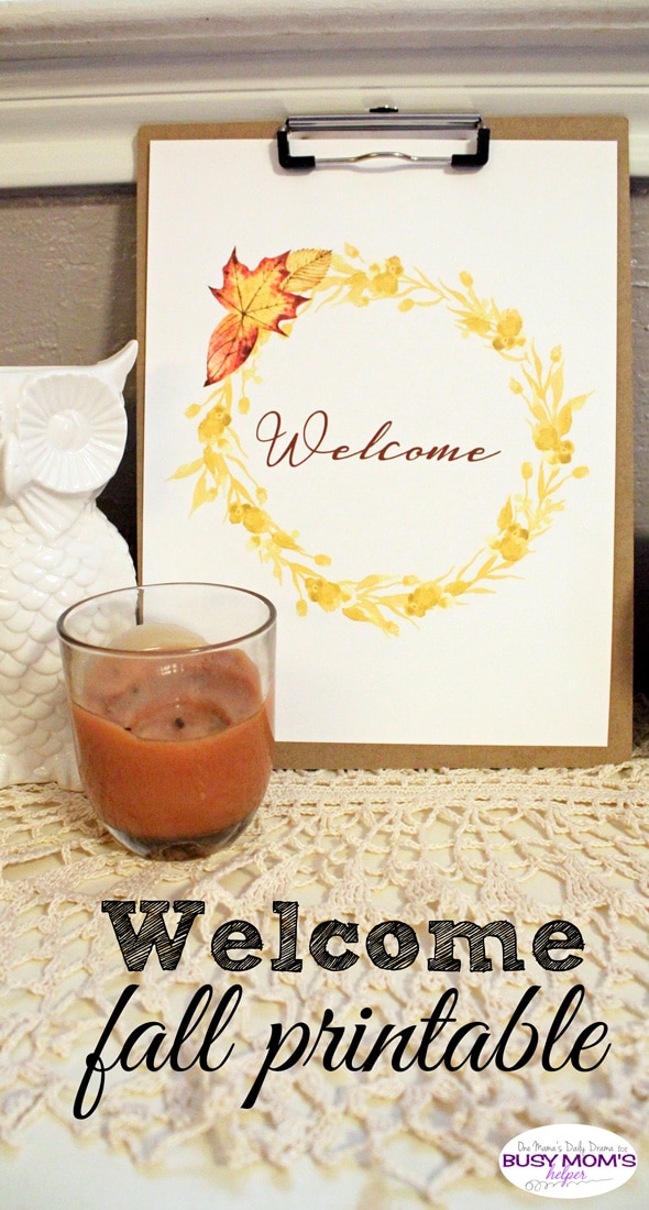 Welcome Fall Printable Sign