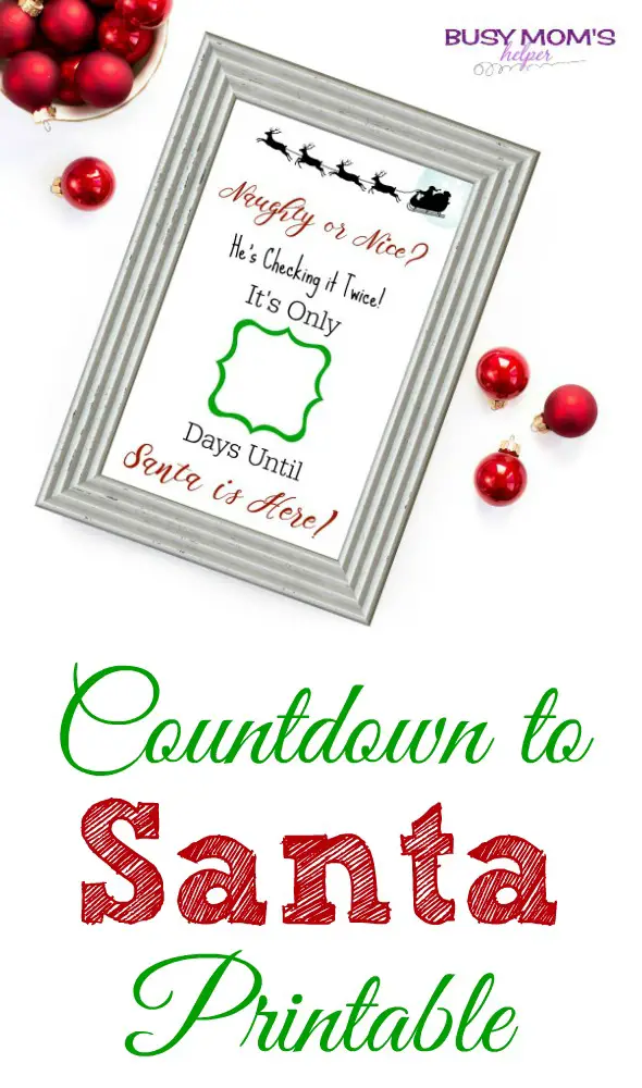 Countdown to Santa Printable