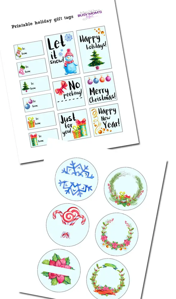 FREE printable holiday gift tags for Christmas | One Mama's Daily Drama for Busy Mom's Helper