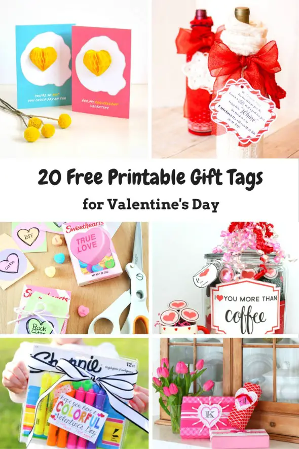 20 Free Printable Gift Tags for Valentines Day