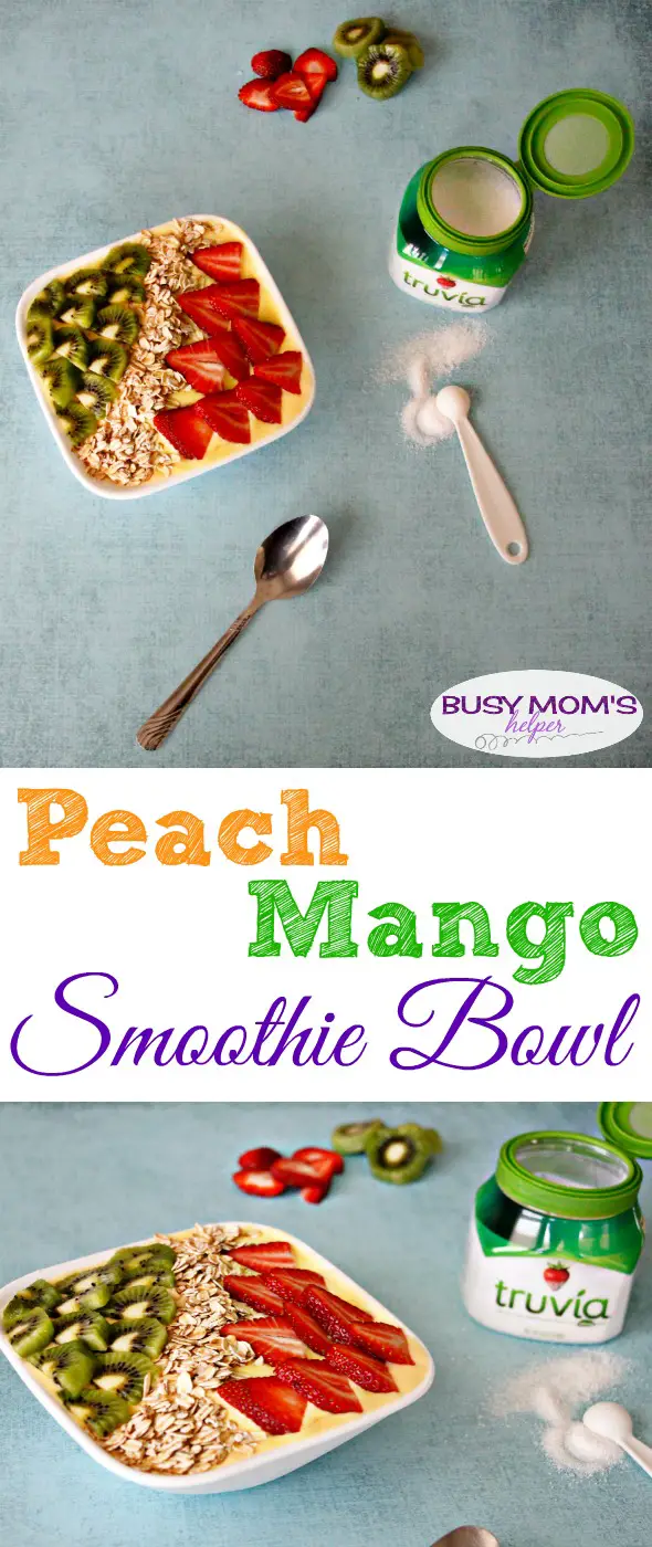 Peach Mango Smoothie Bowl #TasteTruvia #CB #ad #Truvia