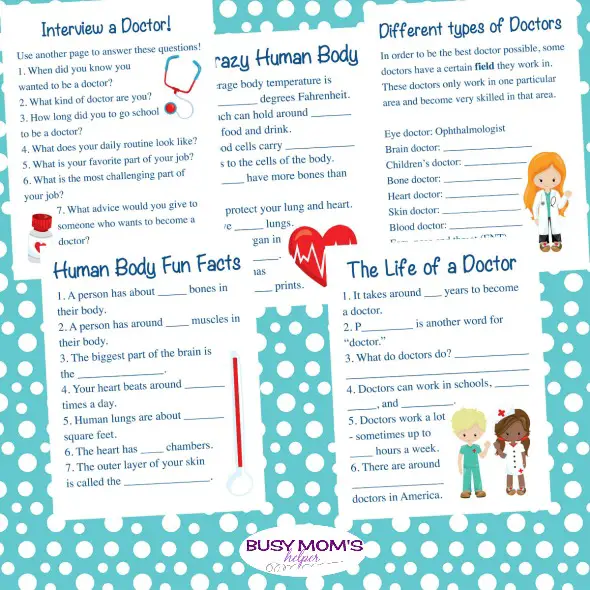 Doctor Unit Study Printable Pack - Busy Mom's Helper