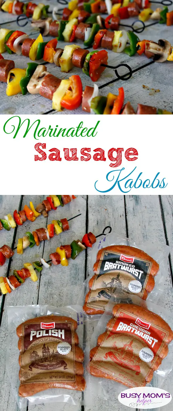 Marinated Sausage Kabobs #ad #WhatsCookingWednesday @klementssausage