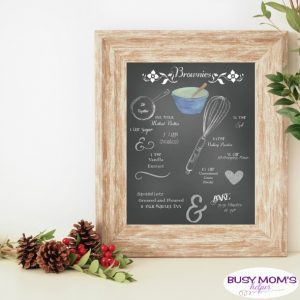 Printable Brownie Recipe Decor / A fun chalkboard brownie recipe printable to decorate a pot luck party, your kitchen or anywhere!