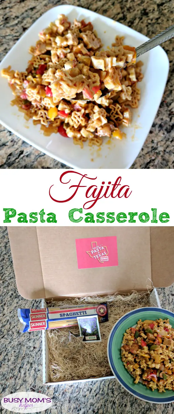 Fajita Pasta Casserole #AD #HowdySkinner A delicious and easy-to-make pasta recipe perfect for a busy weeknight meal that pleases the whole family!
