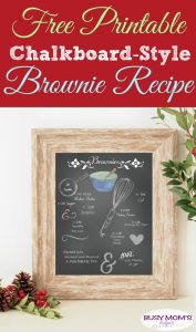 Printable Brownie Recipe Decor