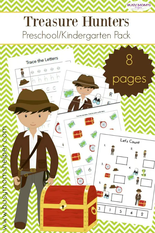 Free Printable Treasure Hunters Preschool Pack