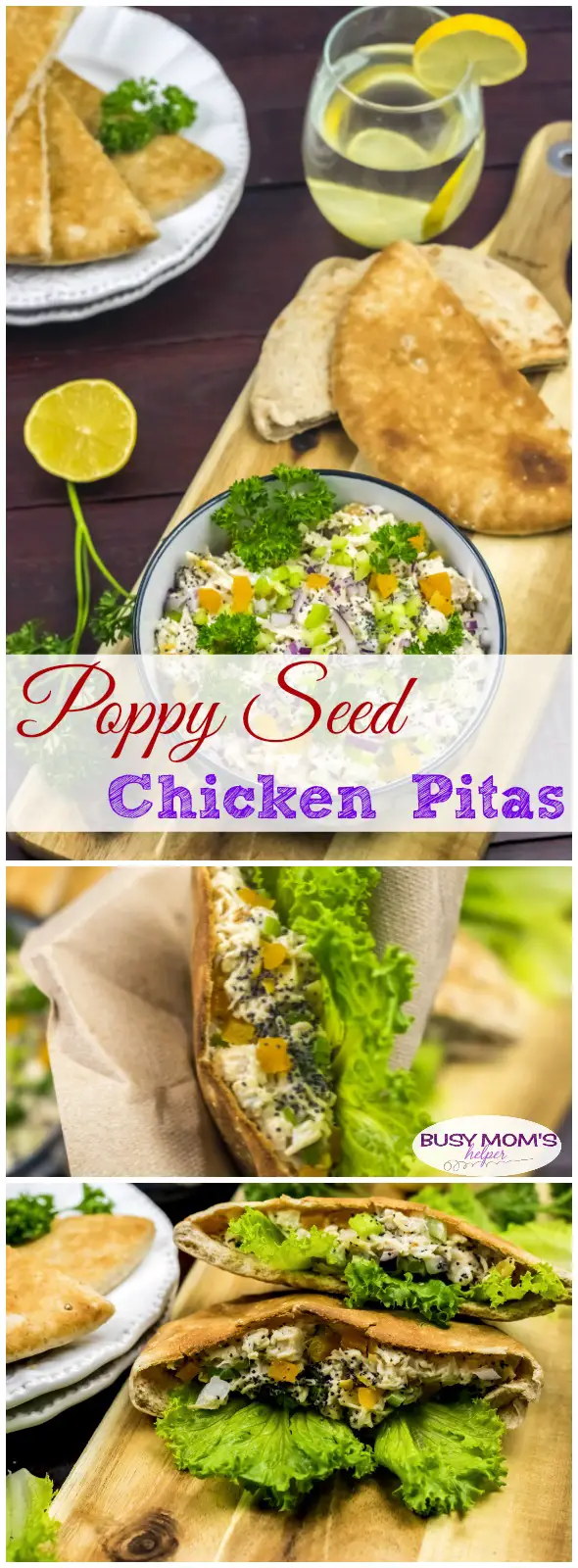 Poppy Seed Chicken Pitas