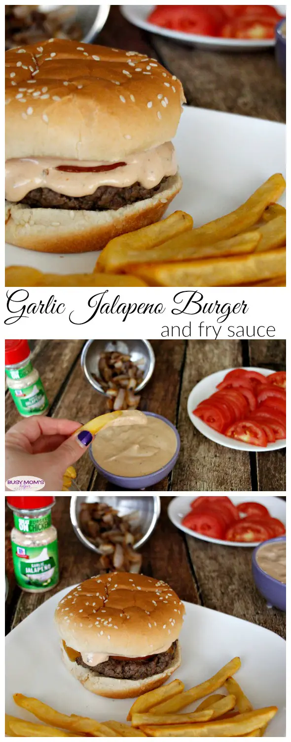 Gourmet-Style Garlic Jalapeno Burger / a super easy, delicious sauce to take your homemade hamburger from eh to WOW! #ad #LeaveBlandBehind