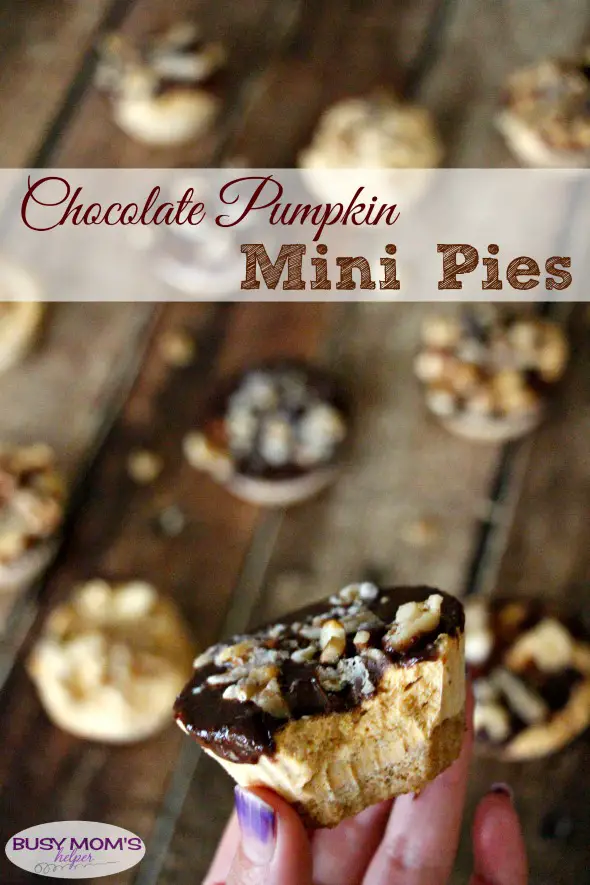 Chocolate Pumpkin Mini Pies, a great Thanksgiving dessert recipe!