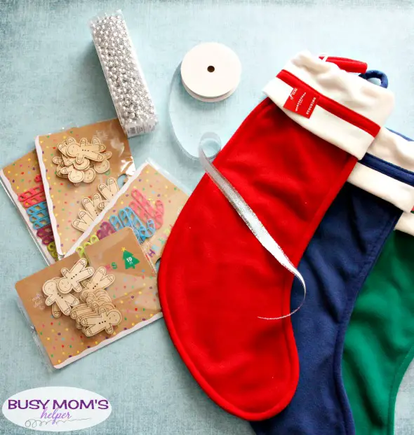 Teacher Gift Idea: Survival Kit - customize cheap, plain stockings to make a super EASY, cute & fun Teacher survival kit - the perfect teacher gift to get them through the year! #AD #StockedWithLove @bandaidbrand @Target