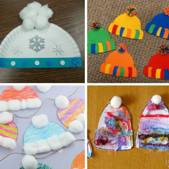 12 Winter Hat Kid Crafts #kidcrafts #wintercrafts #kidactivities #winter