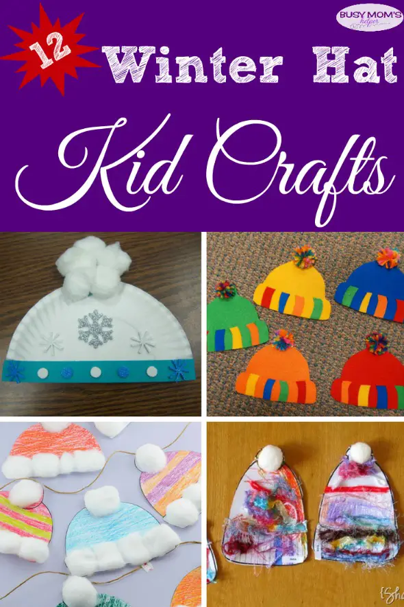 12 Winter Hat Kid Crafts #kidcrafts #wintercrafts #kidactivities #winter 