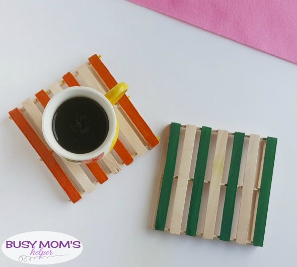 DIY Popsicle Stick Coasters / a fun craft for adults, kids, teens or anyone! #craft #diy #paint #popsiclestick #craftstick #project #activity