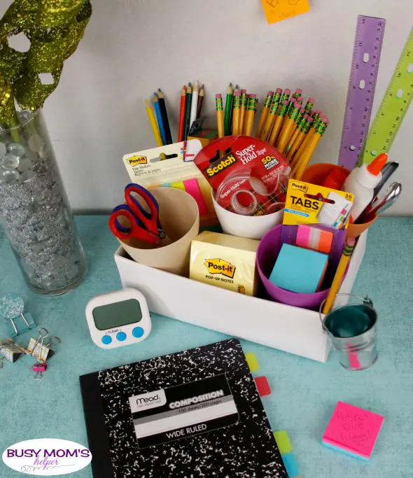 Homework Station for Teens & Tweens with DIY Pencil Caddy Tutorial #ad #BackToSchoolGoals18 #homework #teens #school