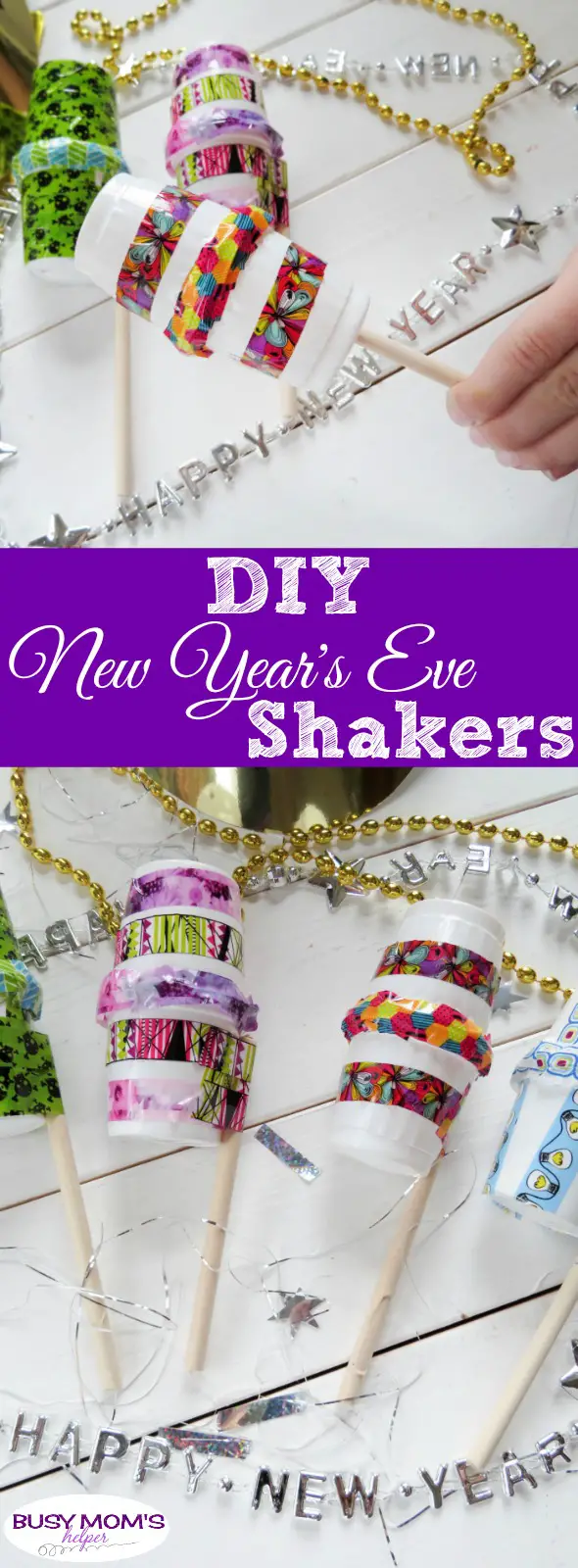 DIY New Year's Eve Shakers #newyears #newyear2019 #diy #craft #kids #kidscraft #newyearsparty #parties