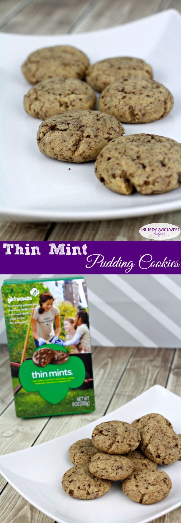 Thin Mint Pudding Cookies #AD #thinmint #cookies #puddingcookies #dessert #snack #girlscouts #cookierecipe #recipe #food