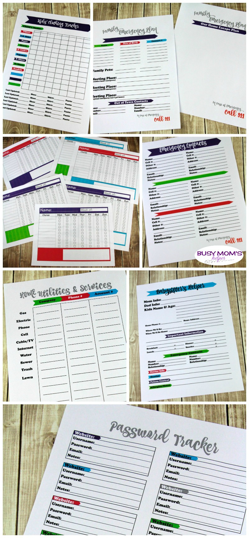 Ultimate Set of Printables for Busy Families! Practically every printable a busy family could use - over 70 pages PLUS two BONUS items! Help get organized with categories like: Money, Scheduling/Time Management, Kitchen/Meal Planning, Security & Home Management, as well as Trip Planning! #printables #busymom #busyparents #busyfamily #busyfamilies #printableset #parenting #moms #money #homemanagement #timemanagement