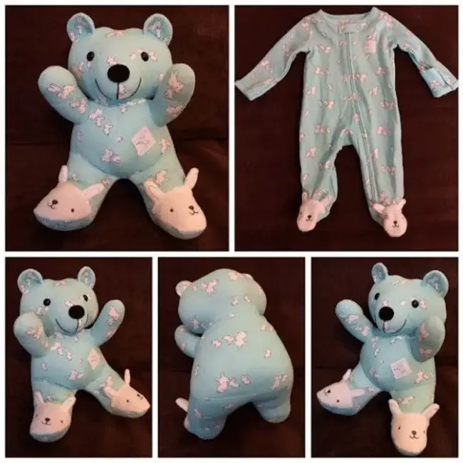 teddy bear made from onesie