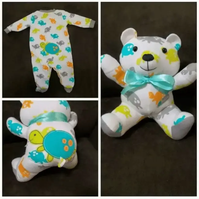 diy memory bear from onesie